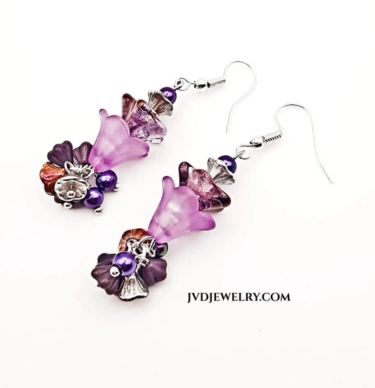 Flower Czech earrings - Image #1