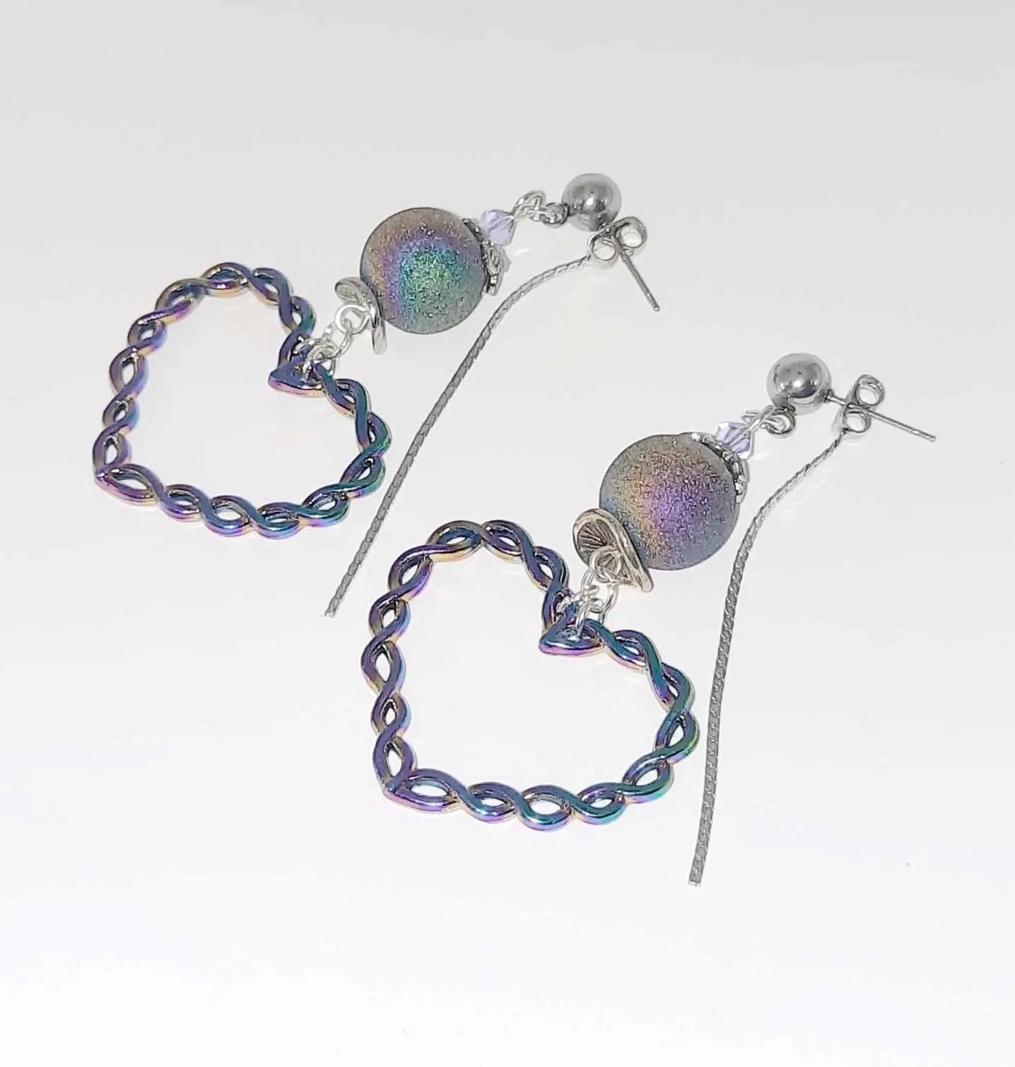 Ion plating heart earrings - Image #2