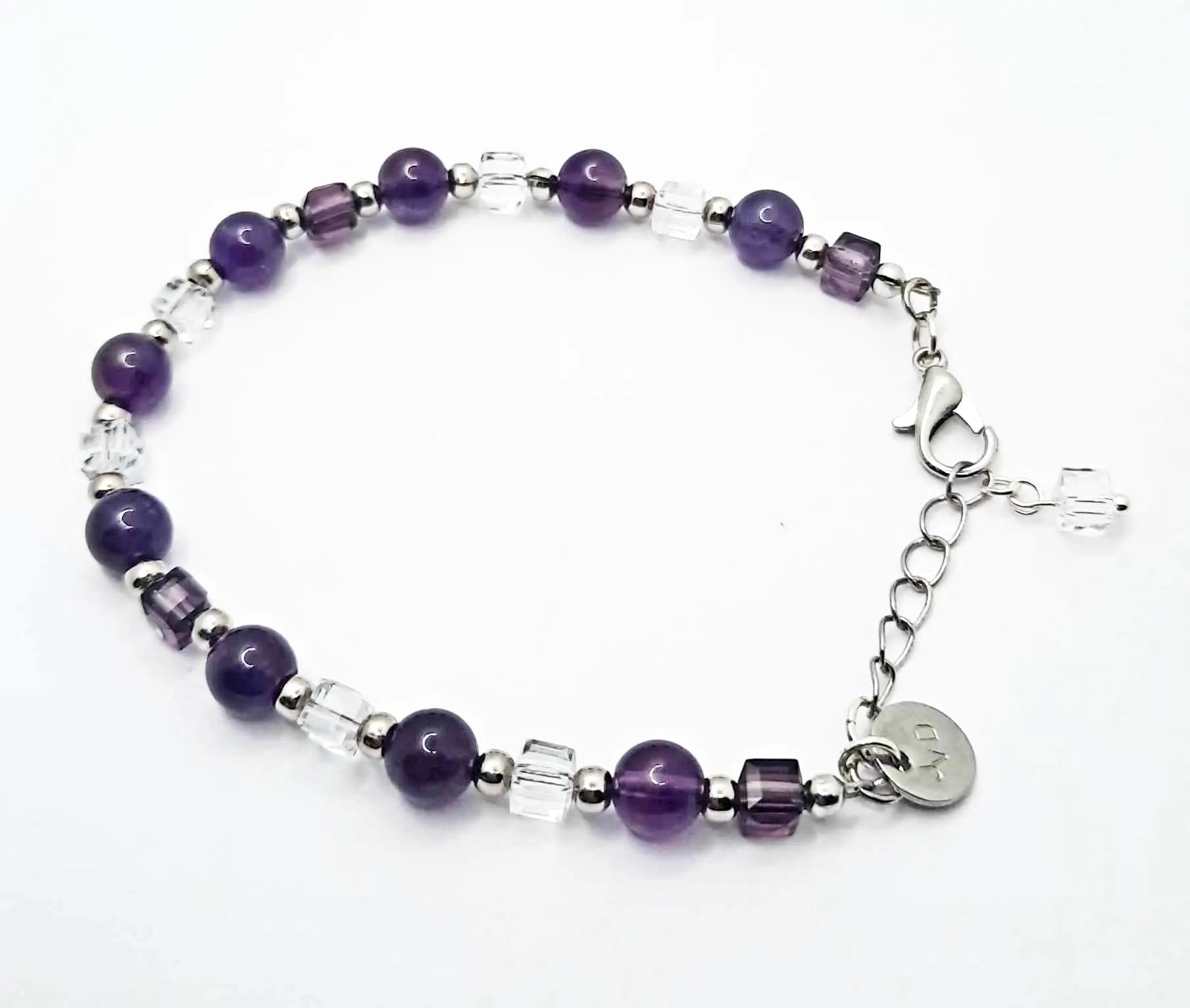 Purple Stone silver stone Bracelet