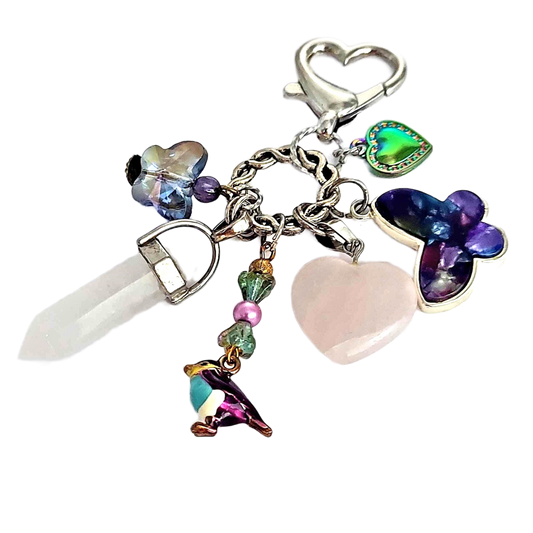 Heart butterfly purse charm accessories