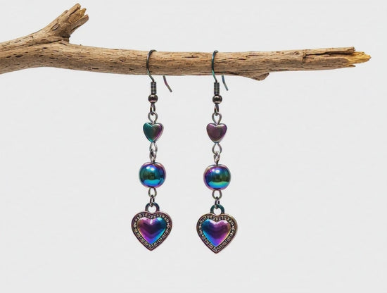 video earrings hearts