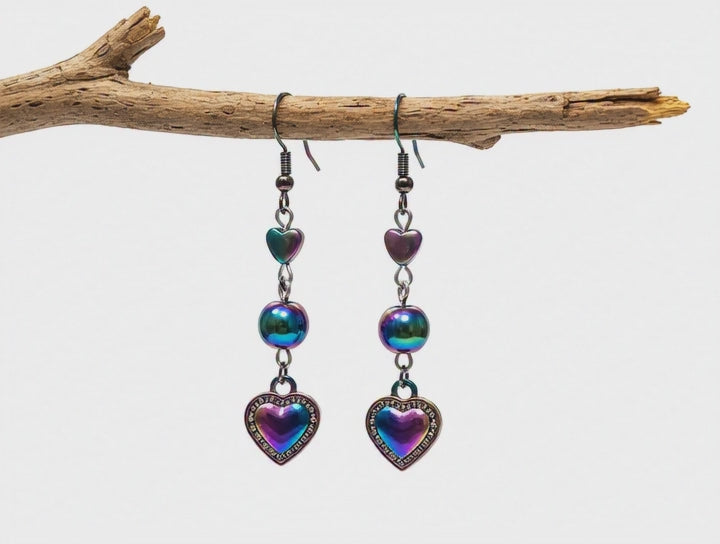 video earrings hearts