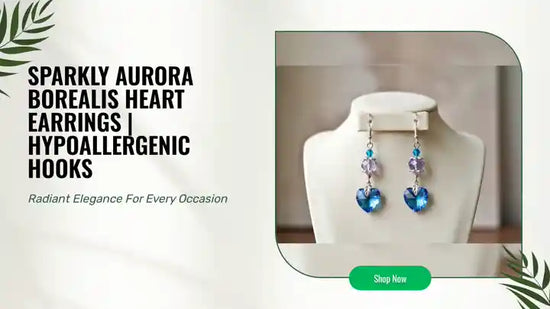 Sparkly Aurora Borealis Heart Earrings | Hypoallergenic Hooks by@Outfy