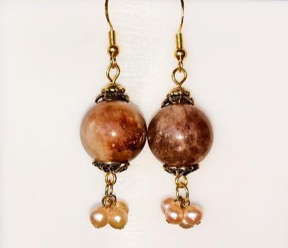 Boucles d'oreilles courtes perle d'eau douce