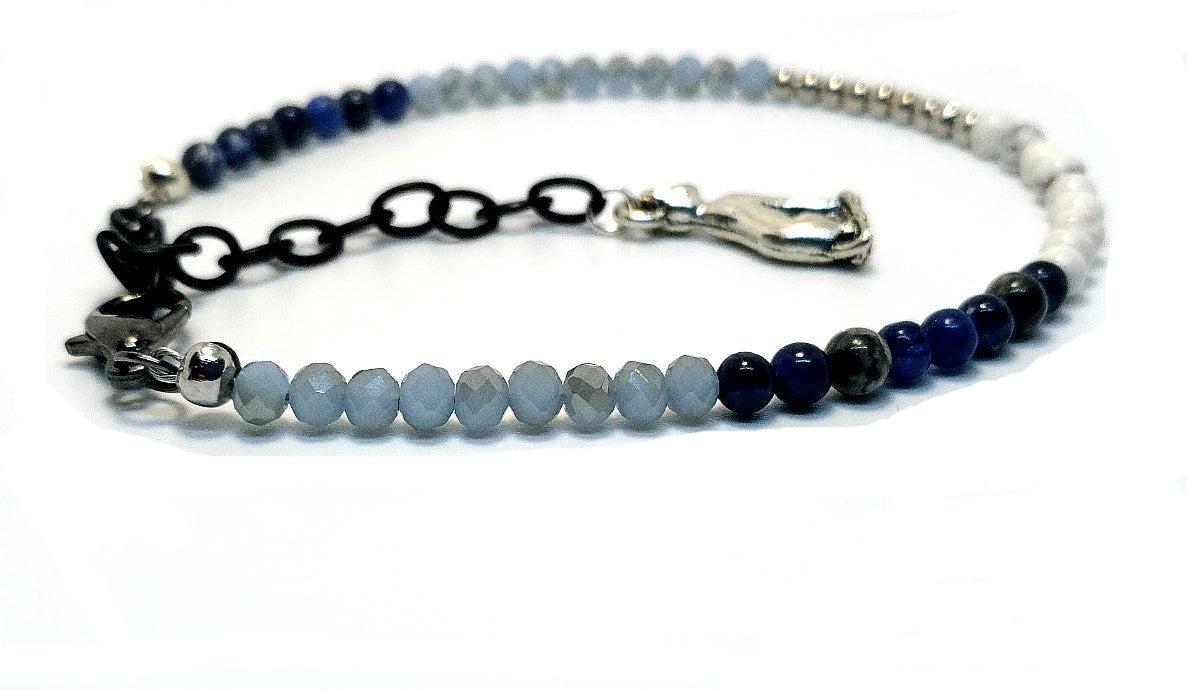 Anklet Bracelet with stones and silver beads - Image #2