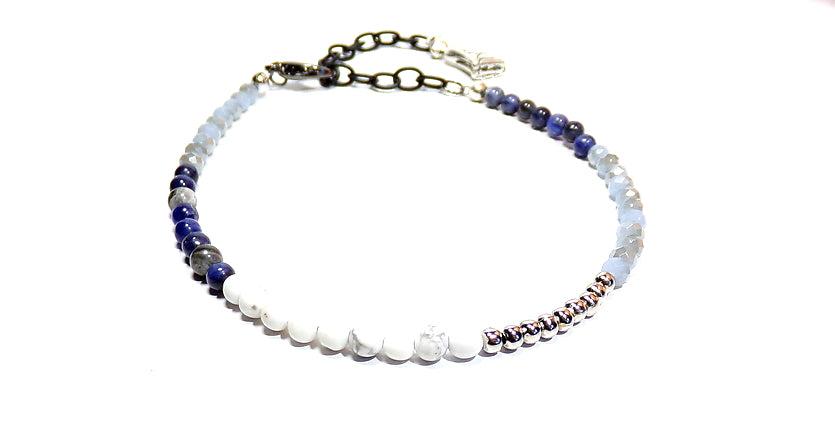 Anklet Bracelet with stones and silver beads - Image #3