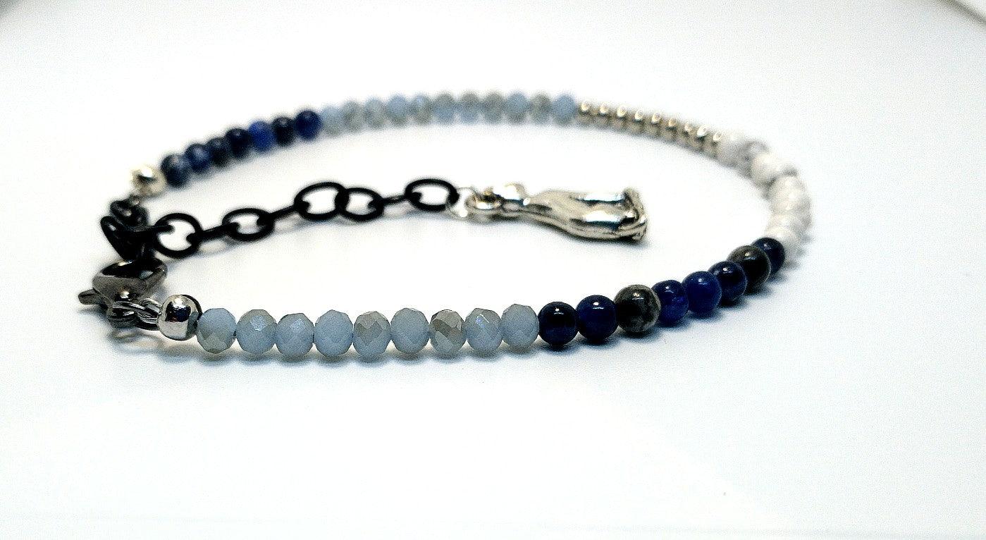 Anklet Bracelet with stones and silver beads - Image #5