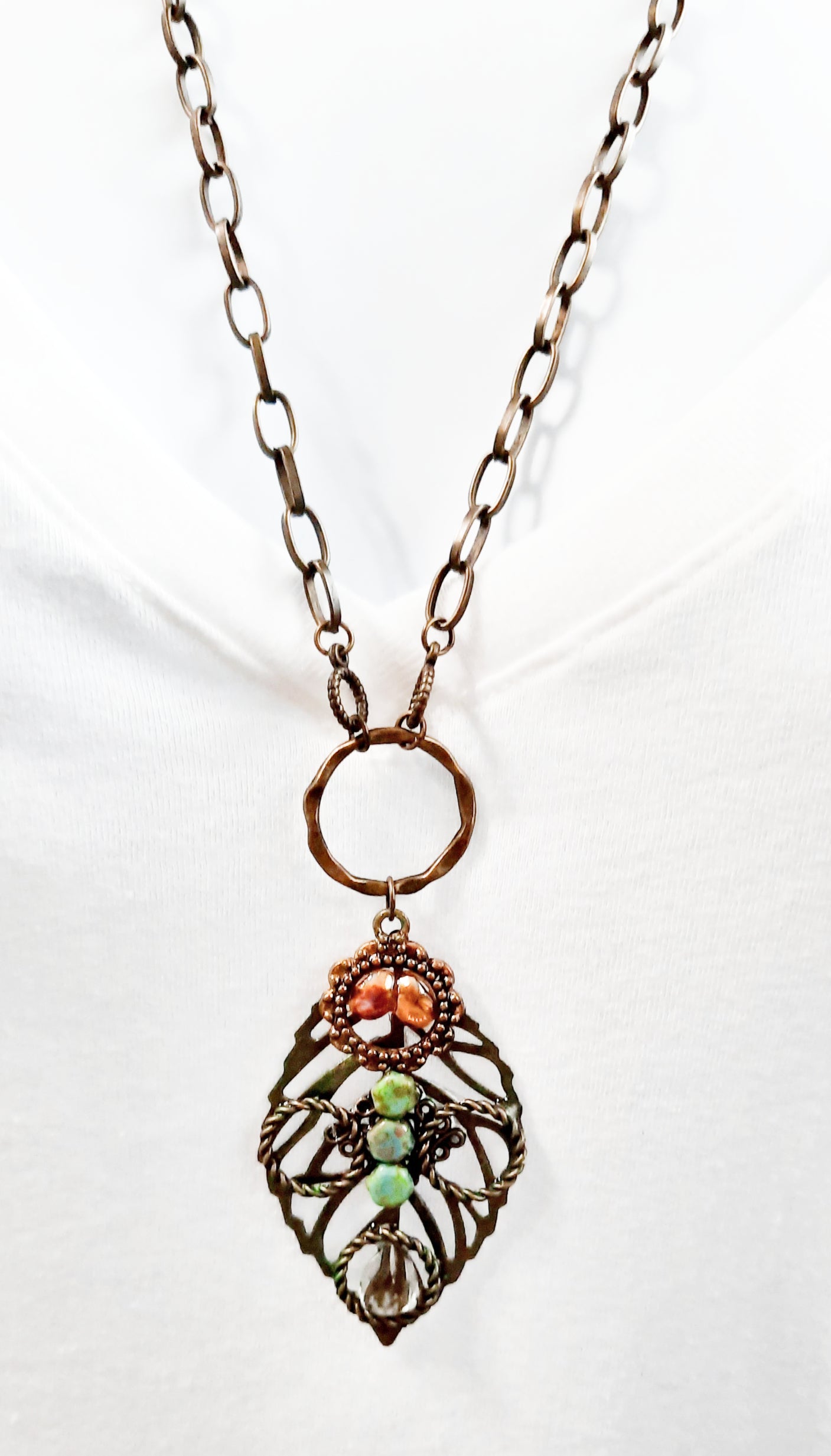 Boho style leaf necklace